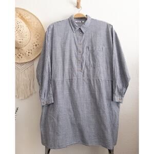 Benin Striped Cotton Tunic Mini Dress size 8-10